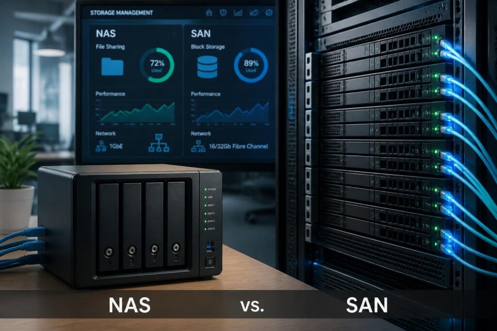 découvrez les différences clés entre nas et san pour choisir la solution de stockage réseau la mieux adaptée à vos besoins professionnels et personnels.