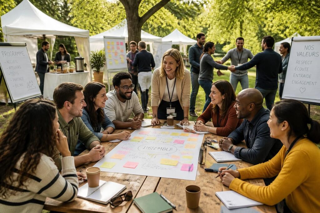 organisez un séminaire cohésion équipe alliant formation et activités ludiques pour renforcer l'esprit d'équipe, améliorer la communication et stimuler la collaboration au sein de votre entreprise.
